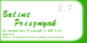 balint prisznyak business card